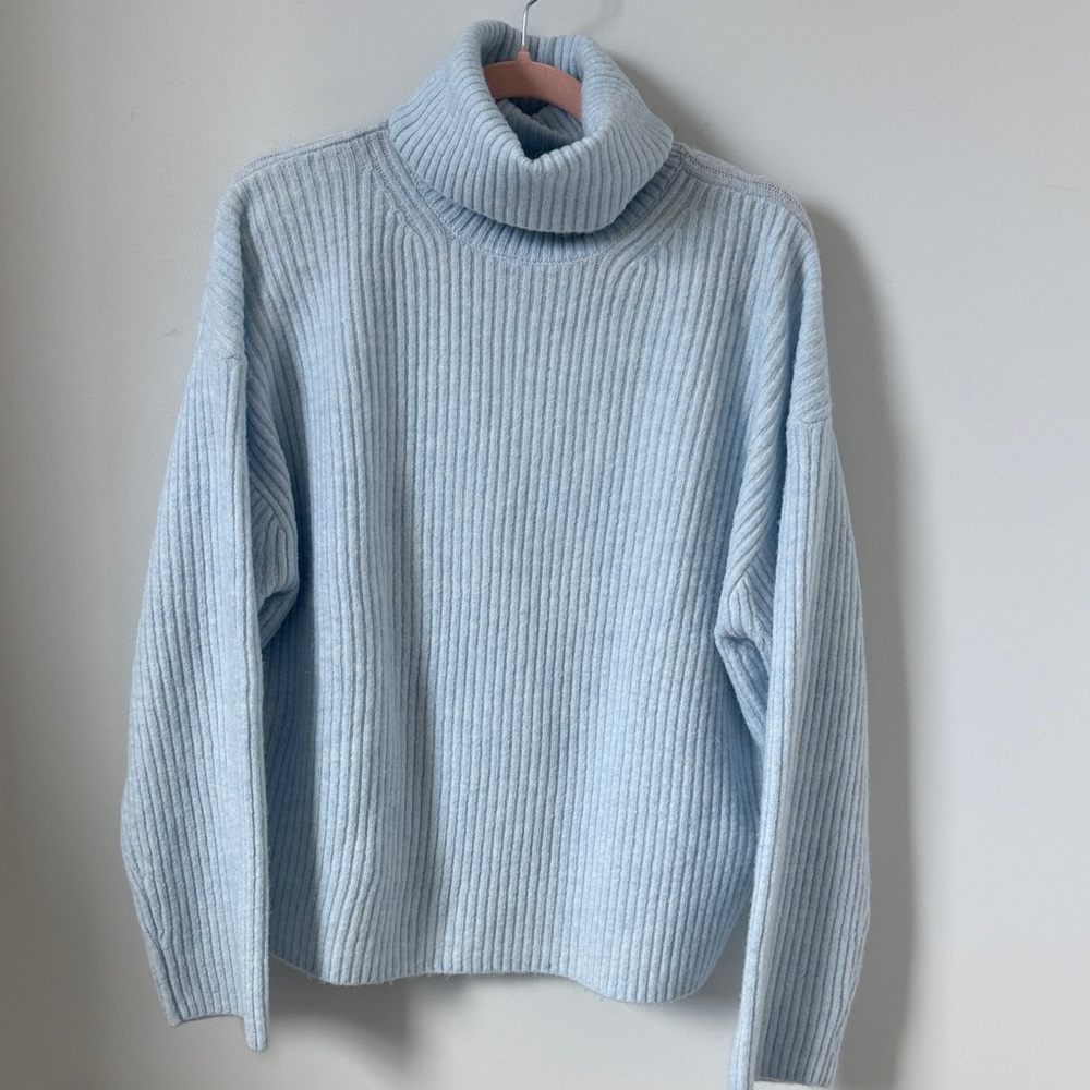 H&M Soft Blue Cowl Neck Sweater